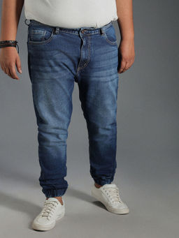 High Star - Plus Size Men Tapered jogger Fit Pure Cotton Jeans