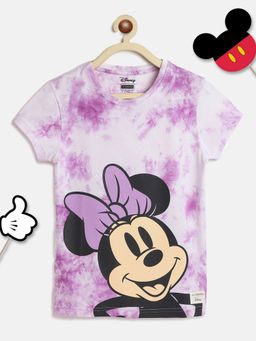 Lil Tomatoes - Girls Minnie Mouse Tie and Dye Cotton Tops- Purple