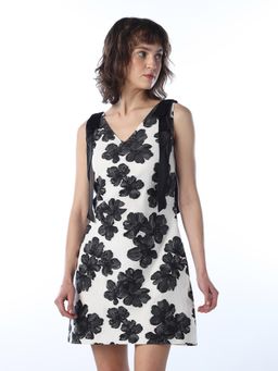 ONLY - Women's Floral Print Fit And Flare White Dress