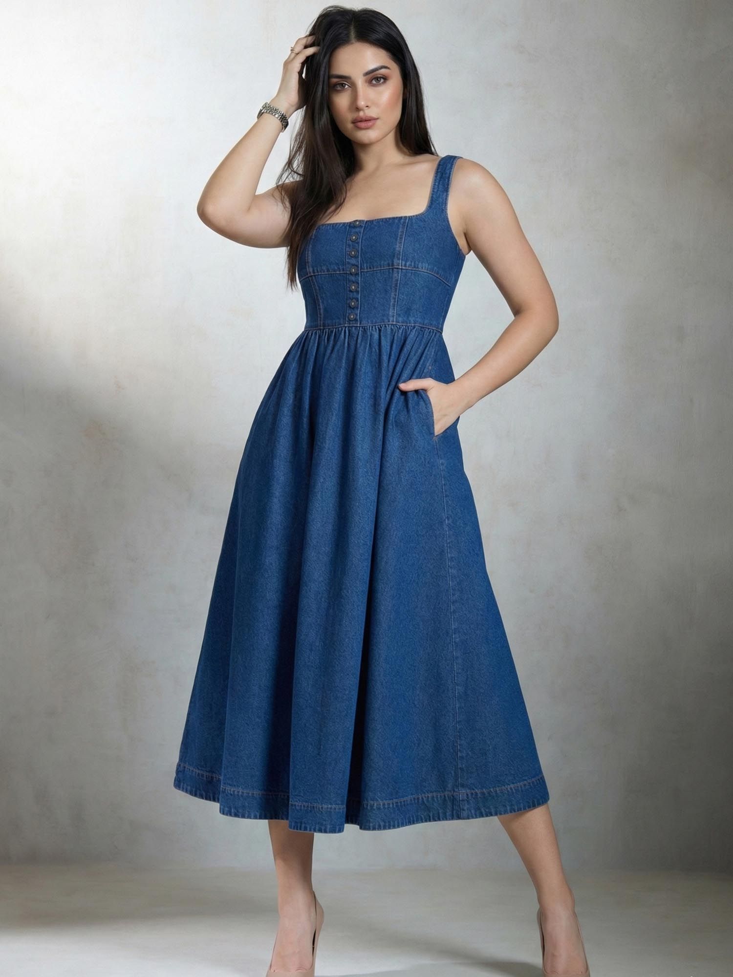lounge dreams Blue Denim Dress-picture-46