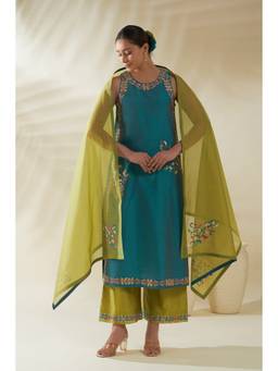 ORIGANI - Blue Elin Kurta and Pant with Dupatta