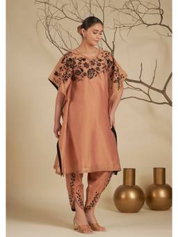 ORIGANI - Peach Nysa Kaftan and Pant with Slip