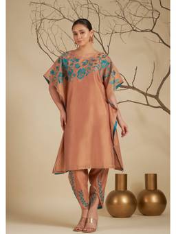 ORIGANI - Peach Nysa Kaftan and Pant with Slip
