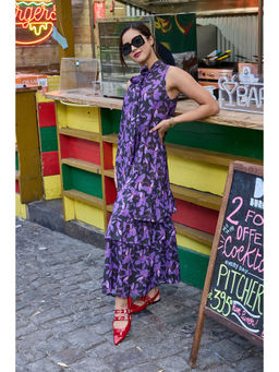 IS.U - Women Purple Floral Maxi Dress