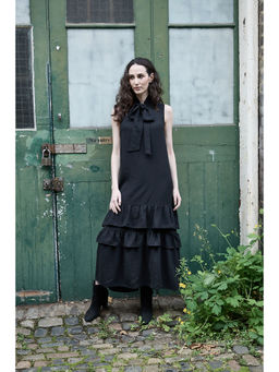 IS.U - Women Black Solid Maxi Dress