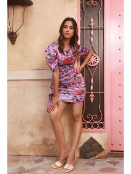 IS.U - Women Lavender Floral Mini Dress