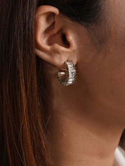 Joker and Witch - Joker & Witch Ula Hoop white Stone Earrings