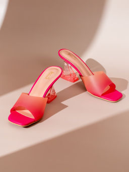 Inc.5 - Women Pink Party Wear Solid Square Toe Sandal Heels