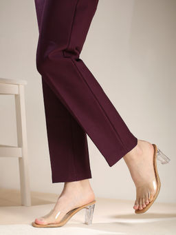 Inc.5 - Women Beige Party Wear Transparent Square Toe Sandal Heels