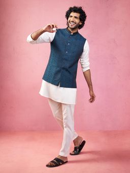 Vastramay - Jacquard Nehru Jacket Kurta with Pyjama for Men