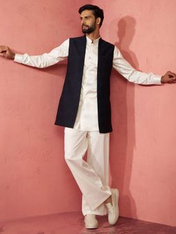 Vastramay - Silk Blend Nehru Jacket Kurta with Pyjamas for Men