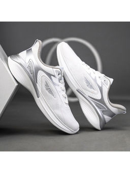 Red Tape - Men Textured White & Silver Walking Shoes