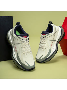 Red Tape - ETPU Men Textured Off White & Olive Athleisure Shoes