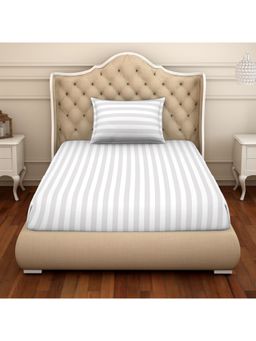 SPACES - 100% COTTON Bedsheets Single LUSTER SHINE COLOUR SMART SKIN SAFE SATIN STRIPE