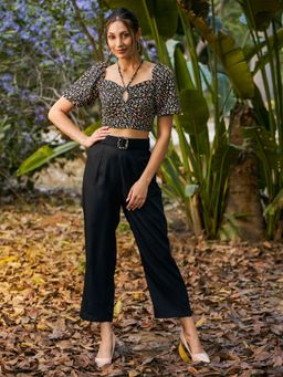 KASSUALLY - Front Knot Straight Pant Co-Ord (Set of 2)