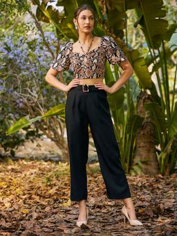 KASSUALLY - Front Knot Straight Pant Co-Ord (Set of 2)