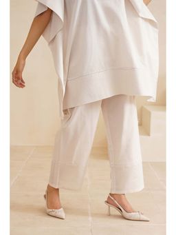 MIDORI BY SGV - Ivory Women Straight-Fit Linen Pant