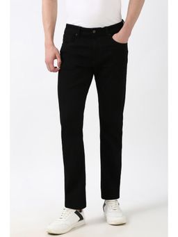 Peter England - Men Black Dark Wash Regular Fit Jeans