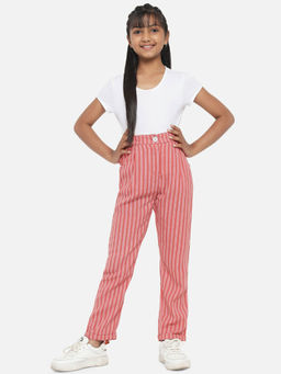 Luyk - Crepe Striped Printed Trousers