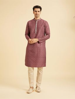 Manyavar - Purple Kurta with Pyjama Set for Men