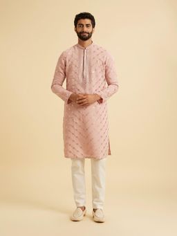 Manyavar - Pink Kurta with Pyjama Set for Men