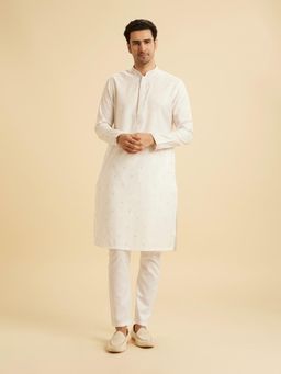 Manyavar - White Kurta with Pyjama Set for Men