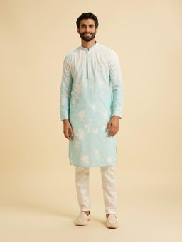 Manyavar - Blue Kurta with Pyjama Set for Men