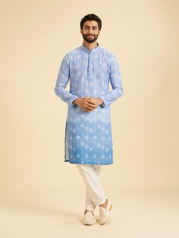 Manyavar - Blue Kurta with Pyjama Set for Men