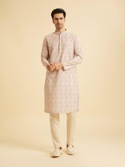 Manyavar - Pink Kurta with Pyjama Set for Men