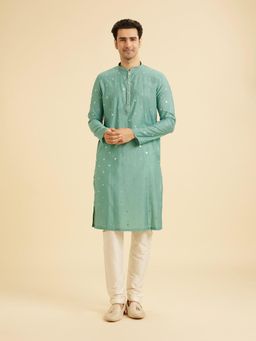Manyavar - Aqua Kurta with Pyjama Set for Men