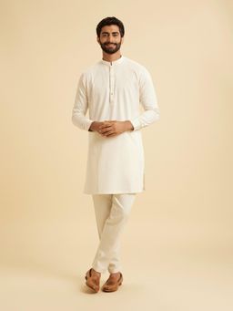 Manyavar - Cream Kurta with Pyjama Set for Men