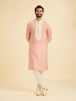 Manyavar - Pink Kurta with Churidar Set for Men