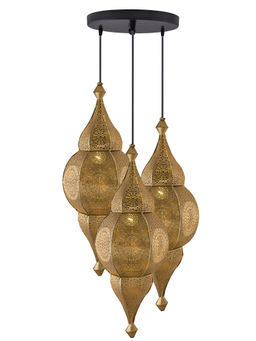 Homesake - Round Chandelier Nargis Moroccan Gold Light