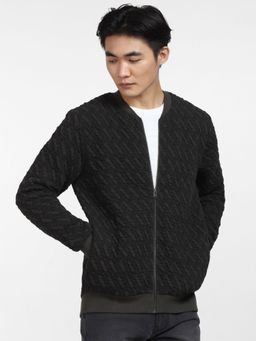 Jack & Jones - Green Textured Sweatshirt Jacket