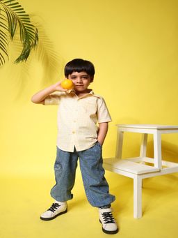 Budding Bees - Boys Shirt and Denim Jeans with Printed Shirt Yellow (Set of 2)