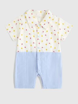 Hopscotch - Multi-Color Floral Collar Neck Romper