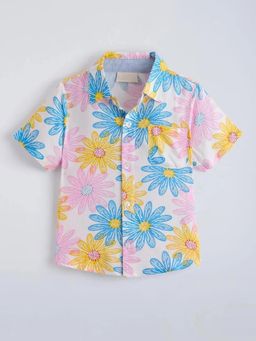 Hopscotch - Multi-Color Floral Collar Neck Shirt