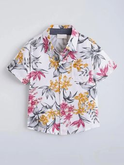 Hopscotch - Multi-Color Floral Collar Neck Shirt
