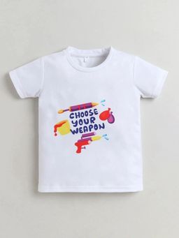 Hopscotch - White Graphic Round Neck T-Shirt