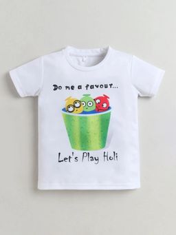 Hopscotch - White Graphic Round Neck T-Shirt