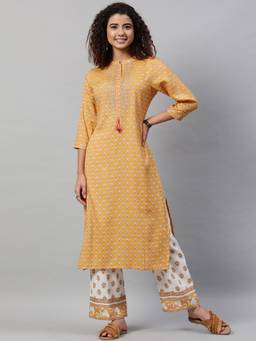 STREET 9 - Printed Yellow Kurta With Pant