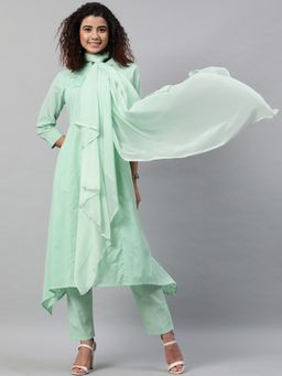 STREET 9 - Dobby Green Kurta With Dupatta & Pant