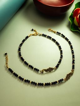 Aadita - Artificial beaded Anklets Payal Black