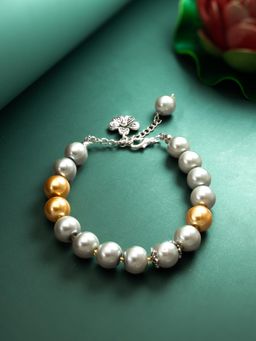 Aadita - Silver Pearls Wraparound Bracelet Silver
