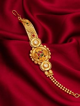 Aadita - Gold Toned Plated Studded Stones Wraparound Bracelet Bridal Gold