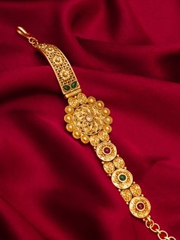 Aadita - Gold Toned Plated Studded Stones Wraparound Bracelet Bridal Gold