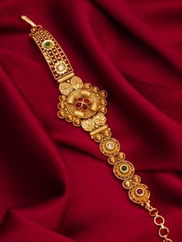 Aadita - Gold Toned Plated Studded Stones Wraparound Bracelet Bridal Gold