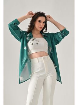 ANNY - Women Green Printed Tunic Shirt