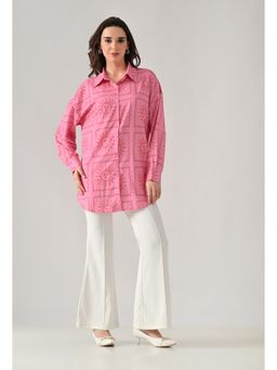 ANNY - Women Pink Printed Tunic Shirt