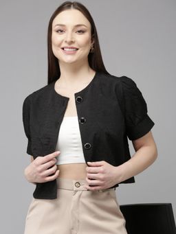 Style Quotient - Women Black Polyester Shirt